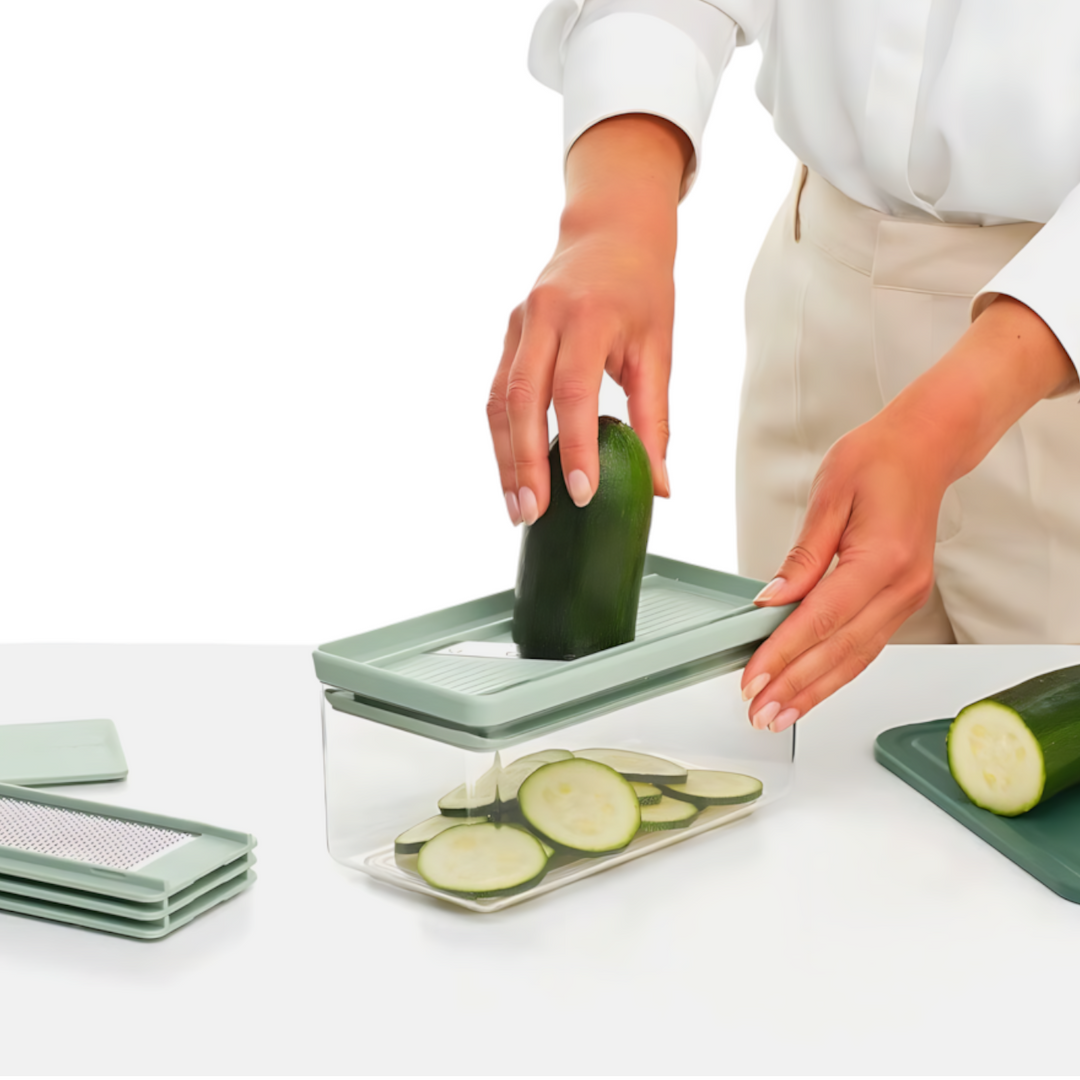 Brabantia 22cm green Silicer &amp; Grater Set with container