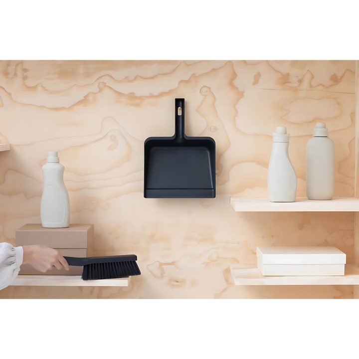 Brabantia dark grey dustpan and brush set