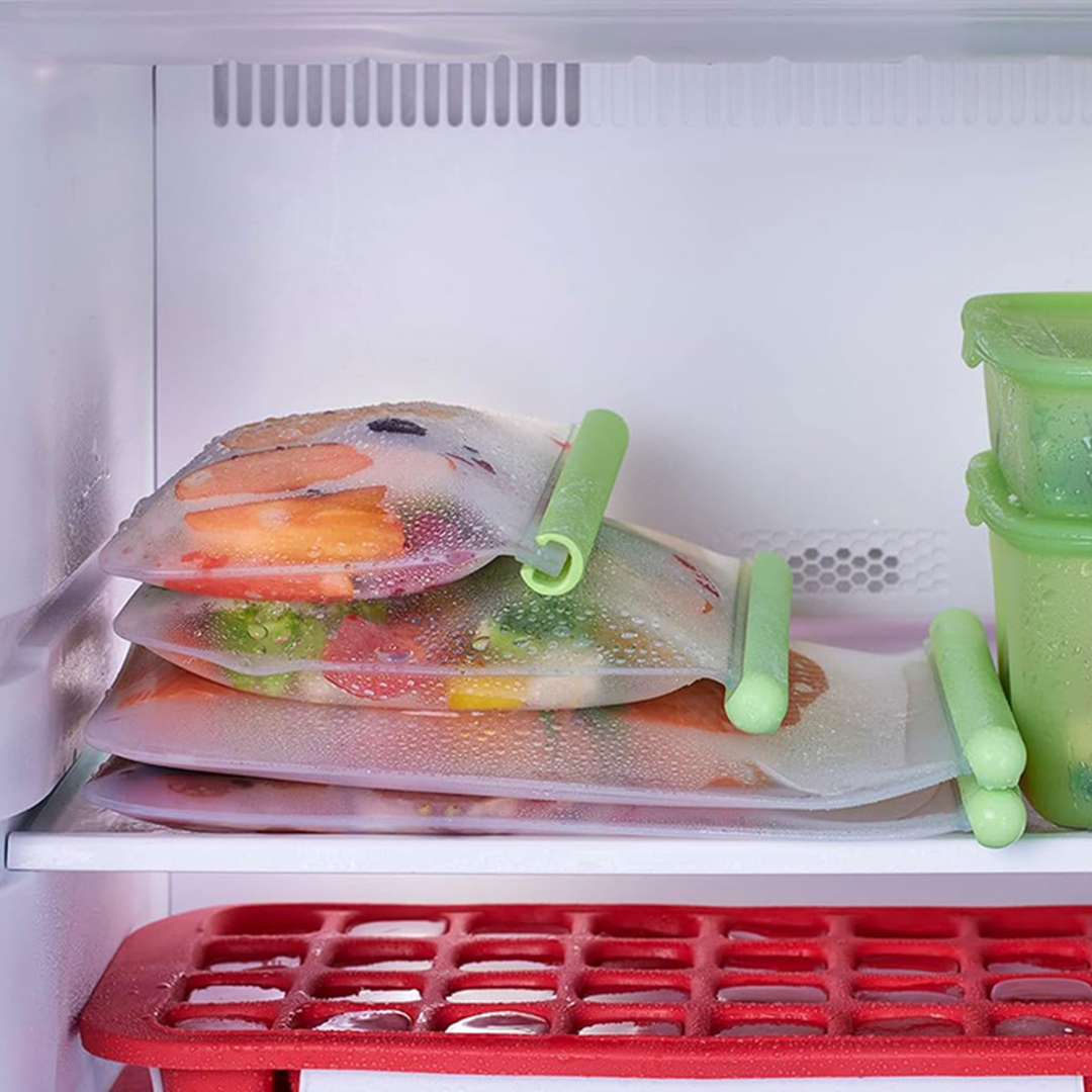 Lekue Reusable Flat Silicone Food Bag Set Food Bags