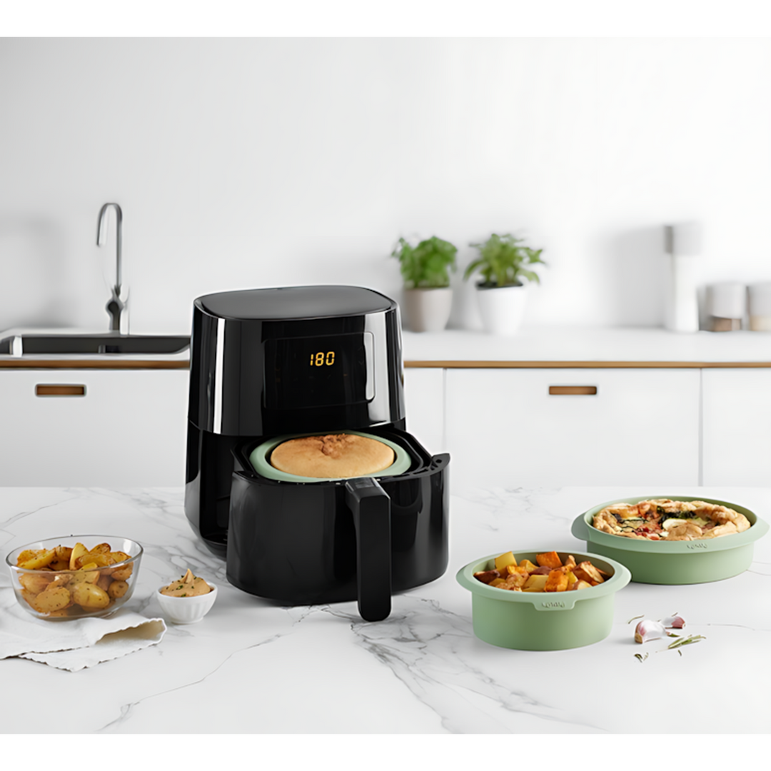 Lekue 20cm flexible non-stick platinum silicone air fryer mould