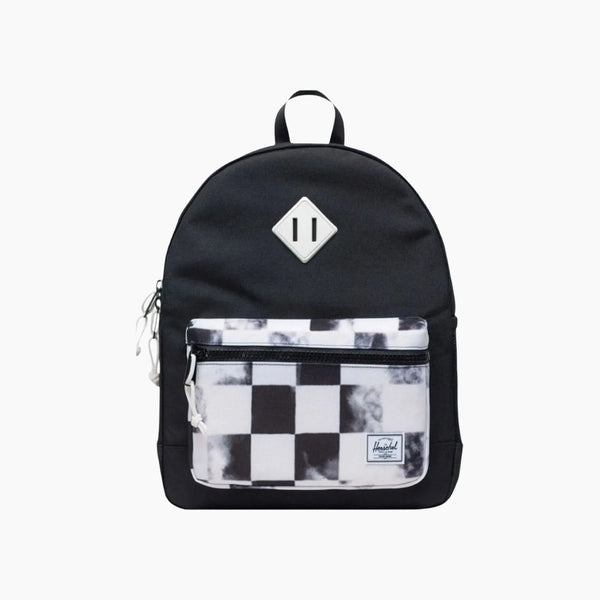 حقيبة ظهر Heritage™ للشباب سعة 20 لترًا باللون الأسود بتصميم مربعات باهتة