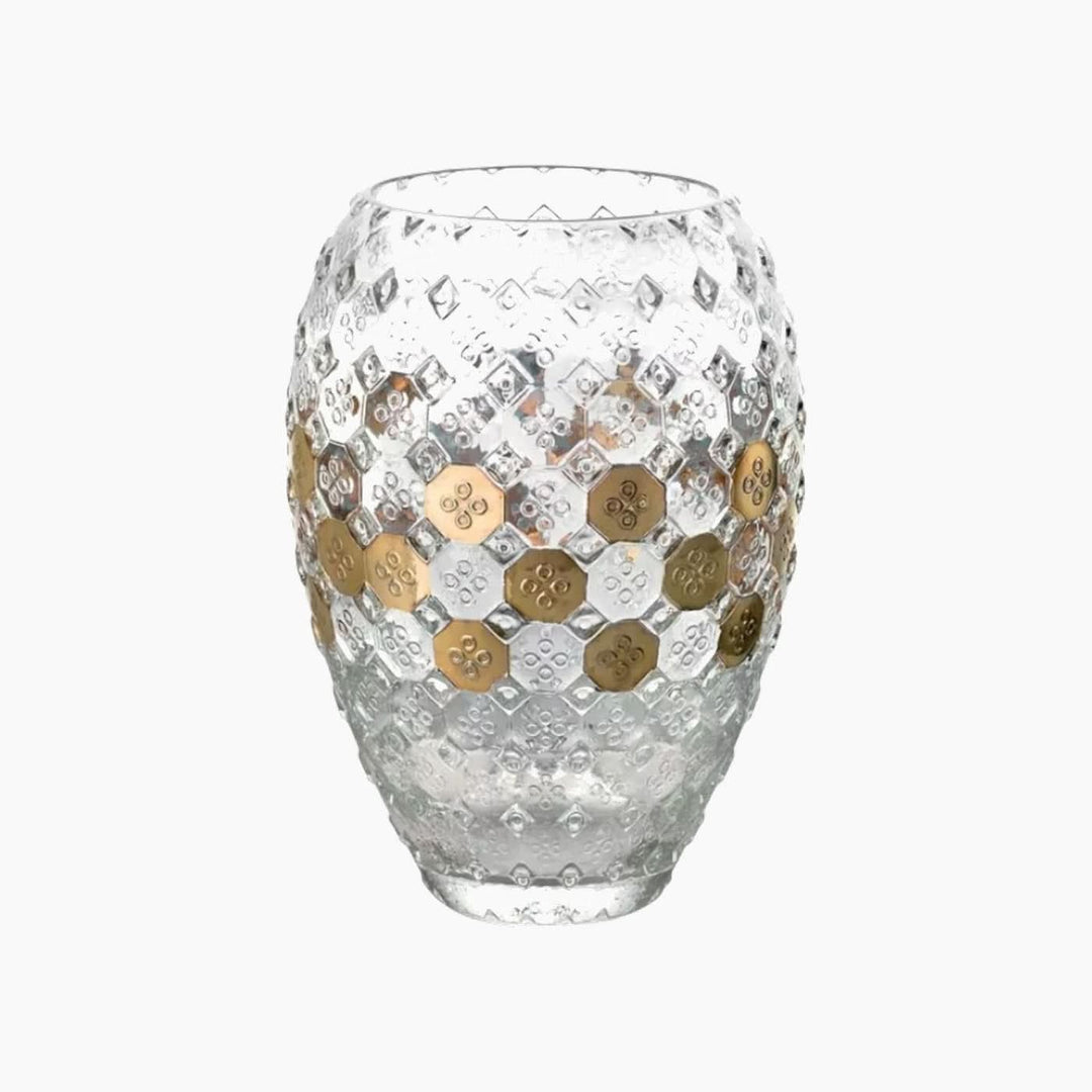 Ivv Sixites Vase H 27.5 Cm Gold with clear glass base