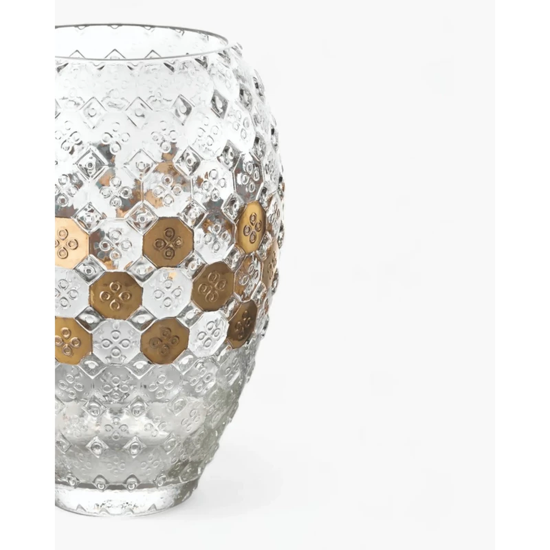 Ivv Sixites Vase H 27.5 Cm Gold with clear glass base