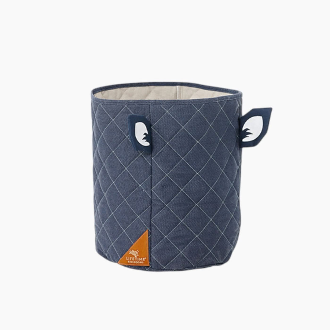 Lifetime Kidsrooms Blue Quilted Fabric Toy Basket - HUNA