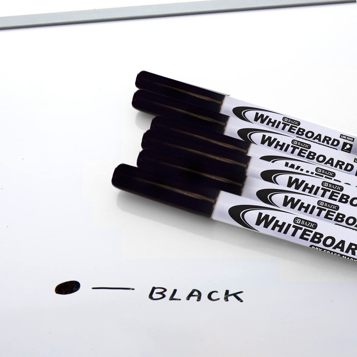 Bazic Black Fine Tip Dry-Erase Markers 4-Pack