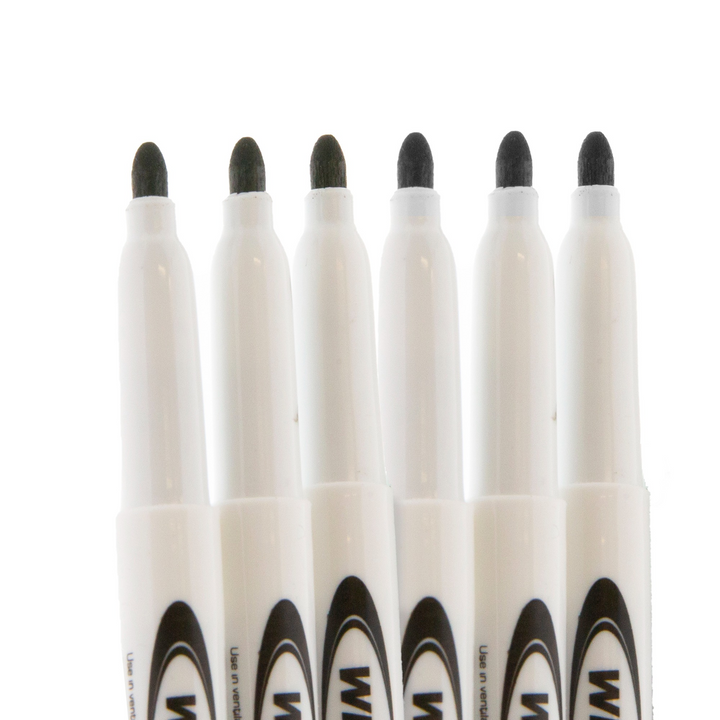Bazic Black Fine Tip Dry-Erase Markers 4-Pack
