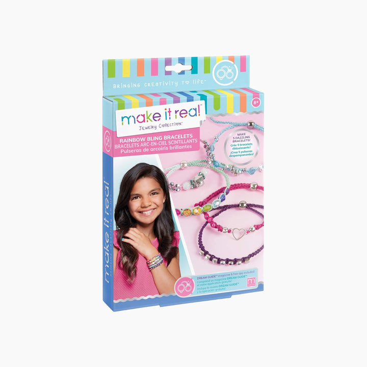 MAKE IT REAL Rainbow Bling Bracelets 81 Pcs art and craft kit