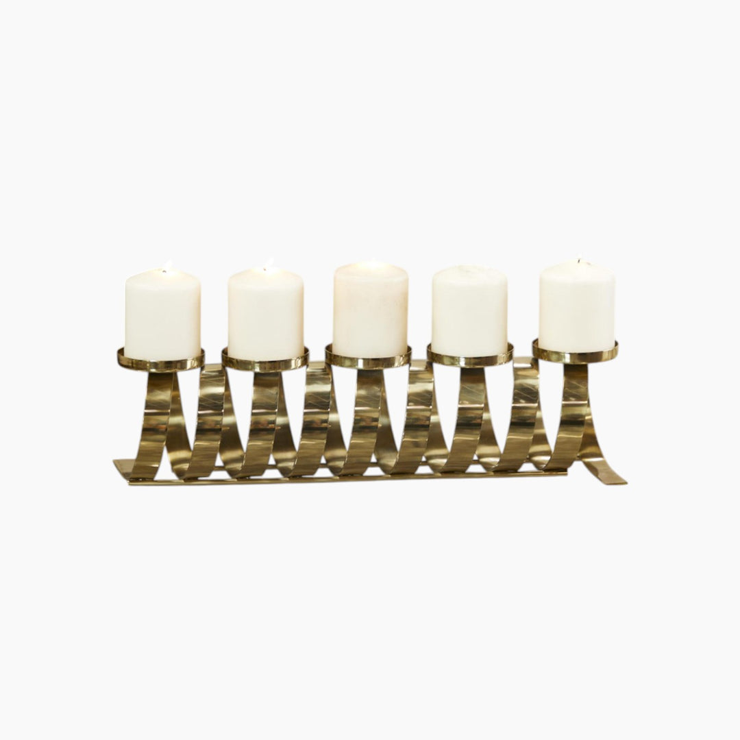 Gold aluminum candle holder