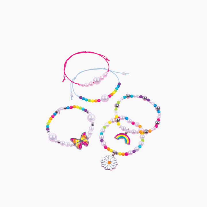 MAKE IT REAL Rainbow Treasure Bracelets craft kit with 11,000+ rubber bands
