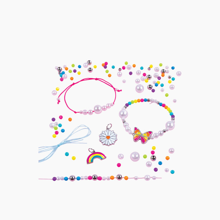MAKE IT REAL Rainbow Treasure Bracelets craft kit with 11,000+ rubber bands