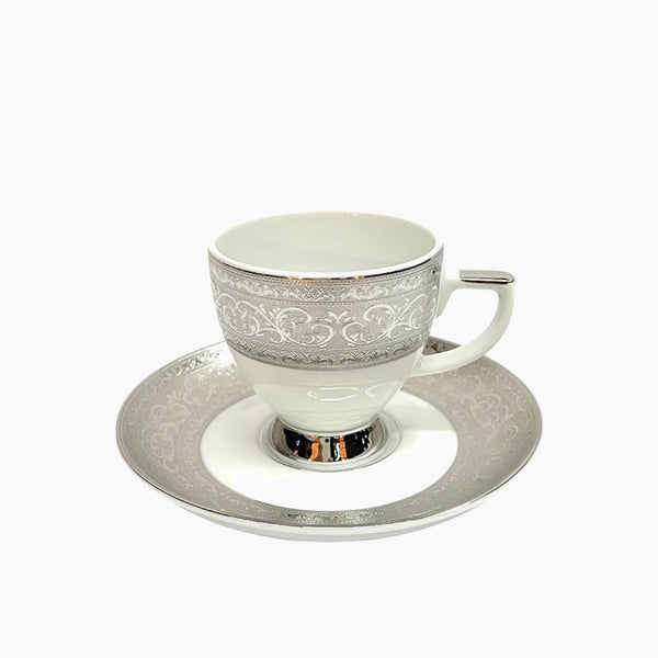 Turkish Coffee Cup & Saucer Set of 6 Pieces