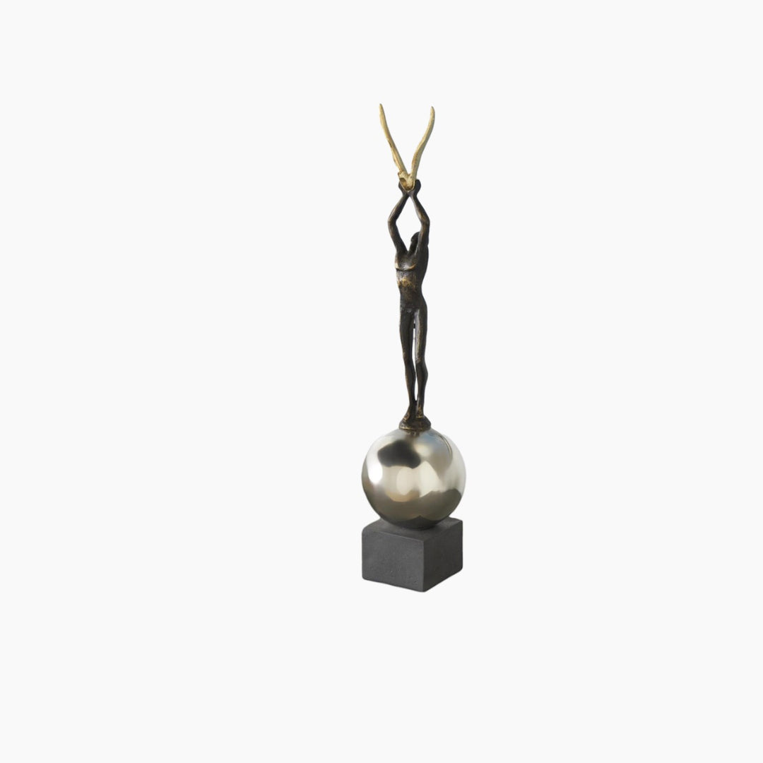 Resin bird figure sculpture with refined artistic design