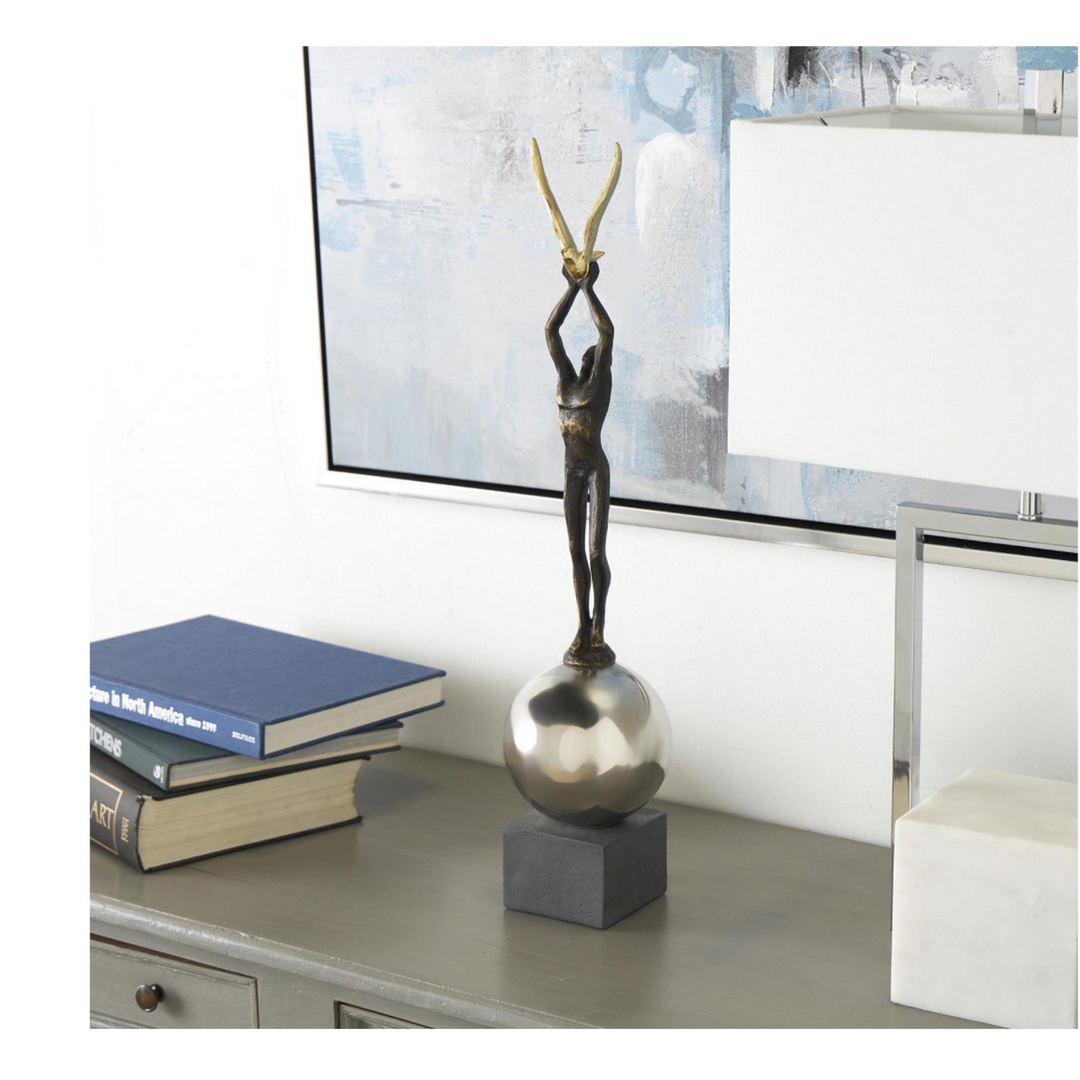 Resin bird figure sculpture with artistic design