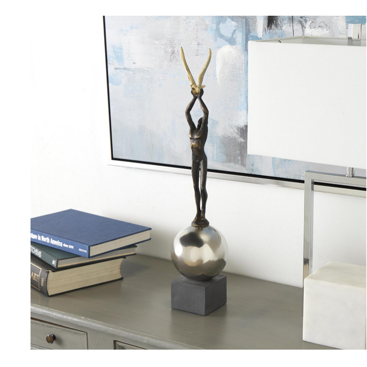 Resin bird figure sculpture with artistic design