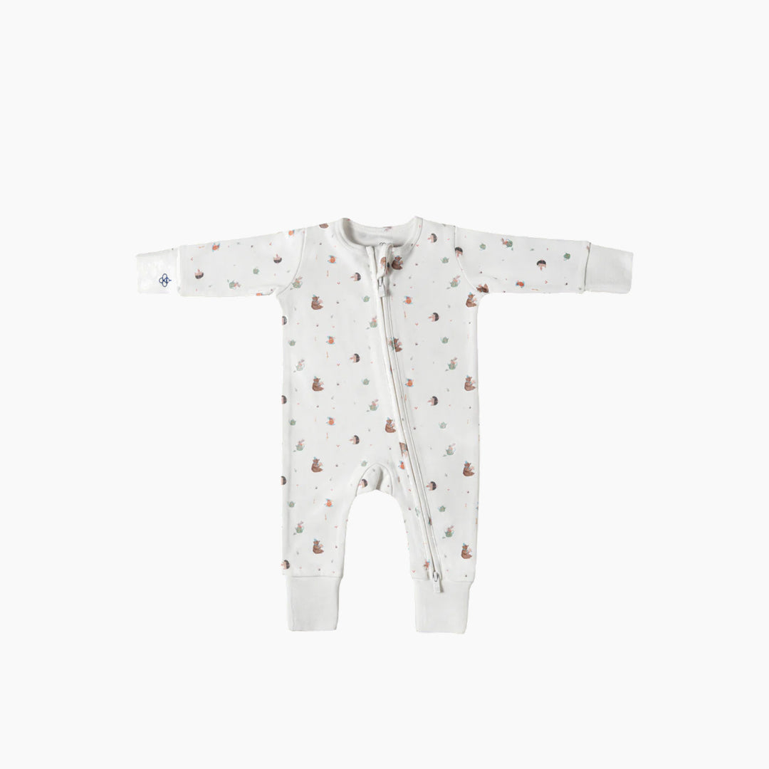 Snugbeenightwear Woodland cotton sleepsuit with adorable woodland animals