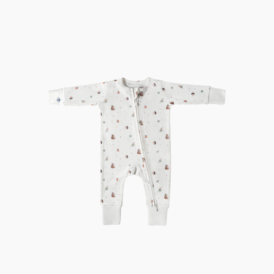 Snugbeenightwear Woodland cotton sleepsuit with adorable woodland animals