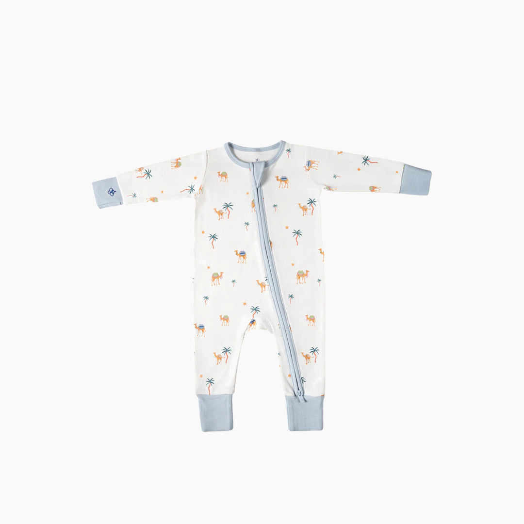 Snugbeenightwear Desert Wanderers cotton sleepsuit with desert animals, size 0-3 months