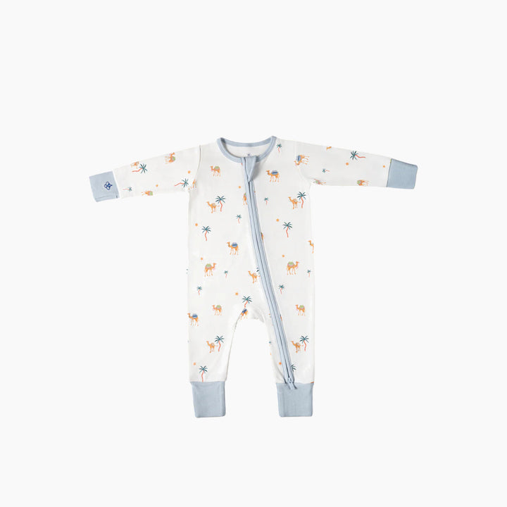 Snugbeenightwear Desert Wanderers cotton sleepsuit with desert animals, size 0-3 months