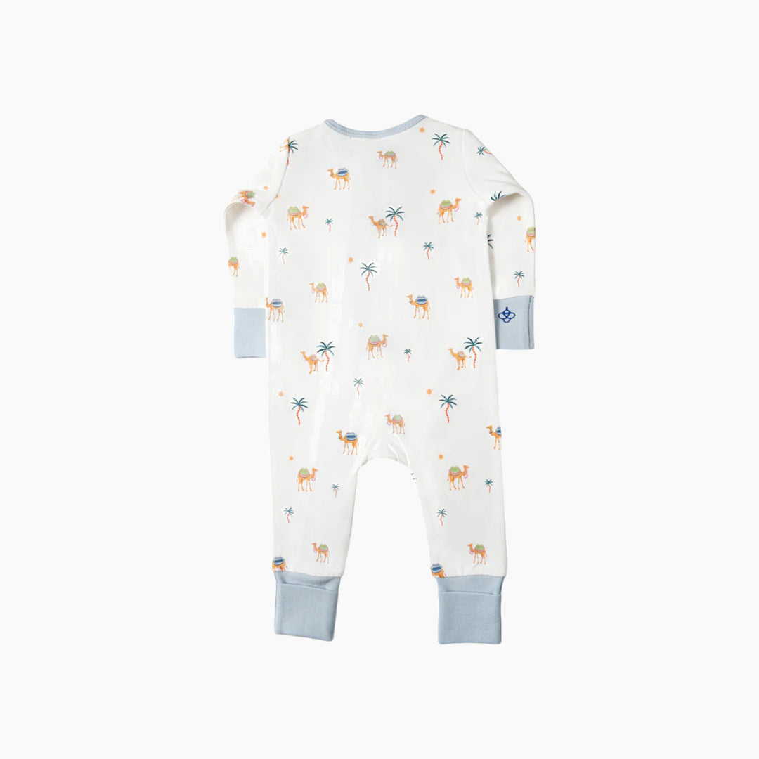 Snugbeenightwear cotton sleepsuit with desert animals, size 3–6M