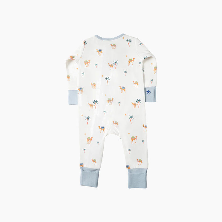 Snugbeenightwear cotton sleepsuit with desert animals, size 3–6M