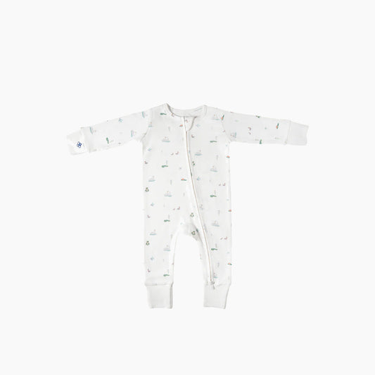Snugbeenightwear cotton sleepsuit with graceful swans