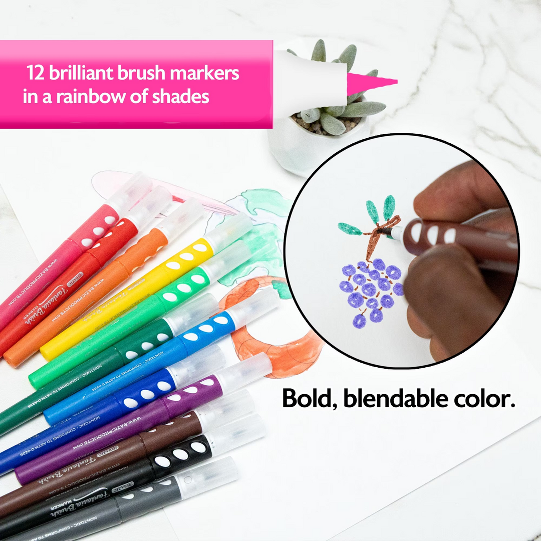 Bazic 12 Colors Brush Markers