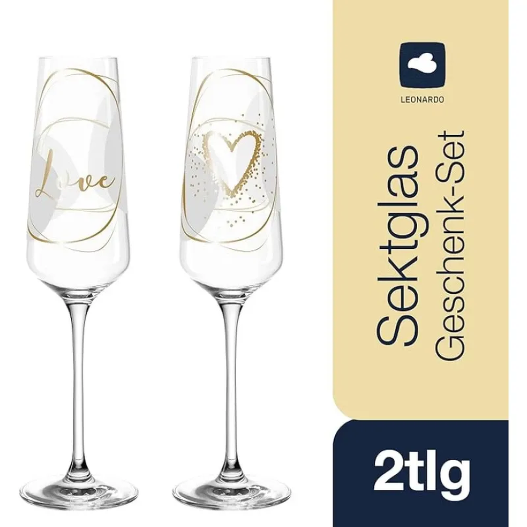Leonardo Transparent Love Champagne Glasses