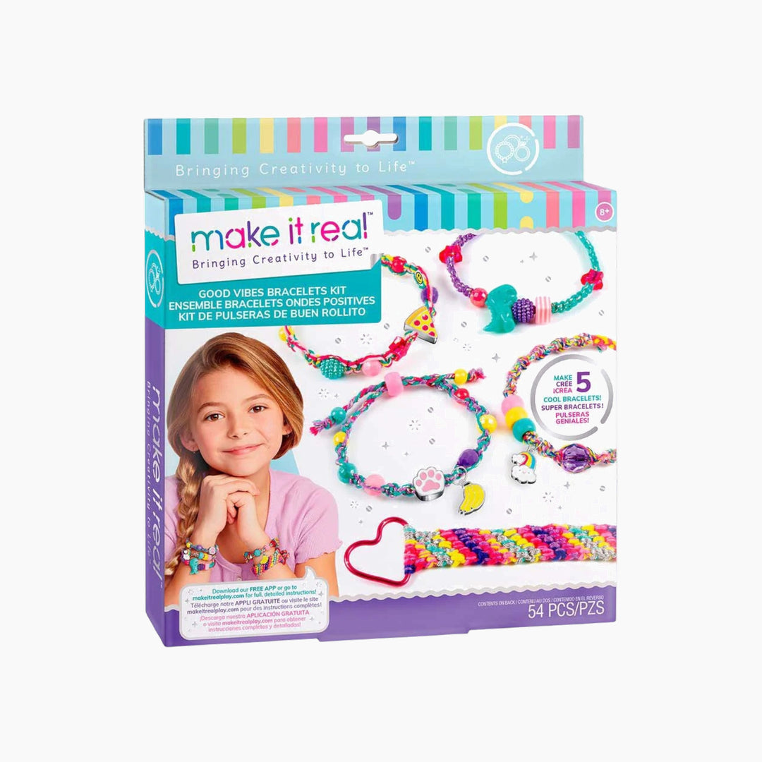 MAKE IT REAL Good Vibes DIY Bracelets kit with 54 assorted pieces