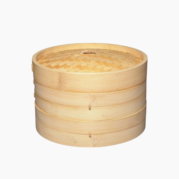 World of Flavours Bamboo Steamer Basket Dia 25cm