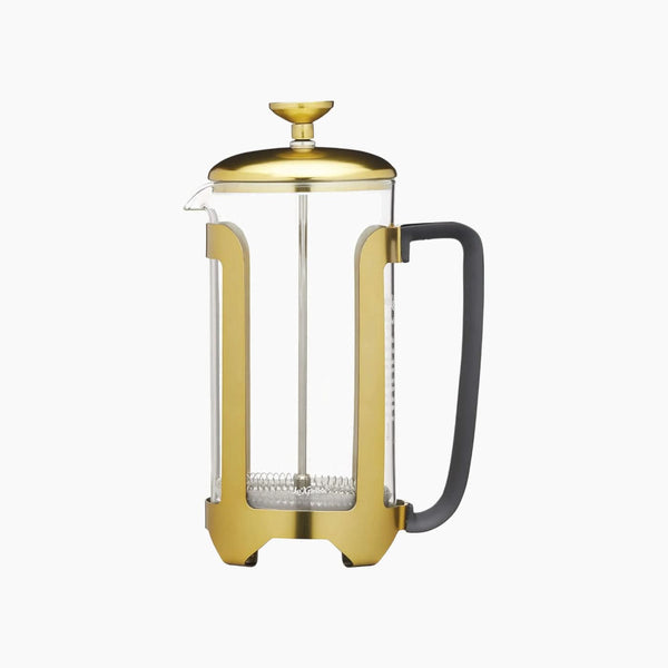 ماكينة تحضير قهوة فرنسية من الفولاذ المقاوم للصدأ بلمسة نهائية من النحاس بسعة 8 أكواب