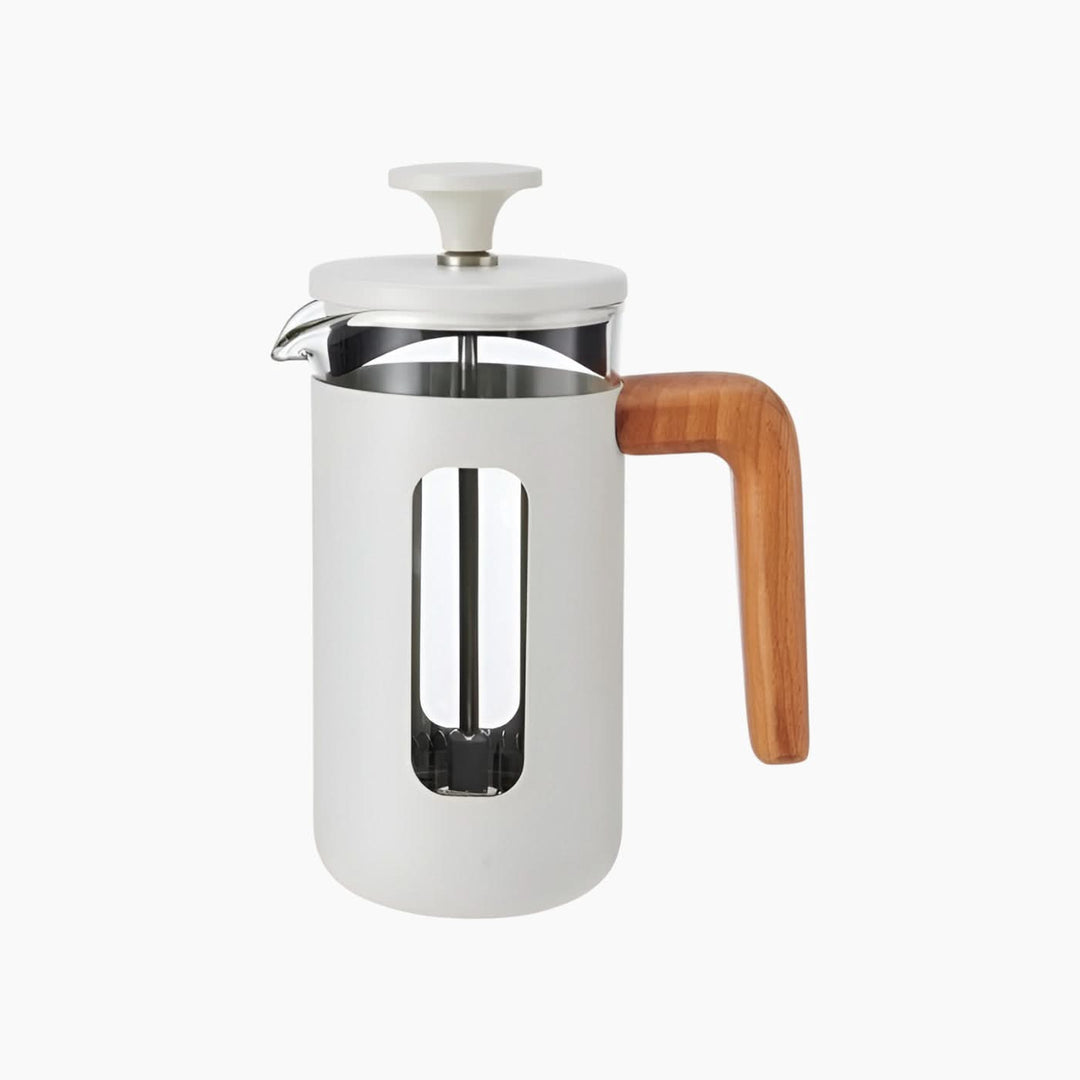 Kitchencraft Pisa 8 cup white cafetiere with glass beaker