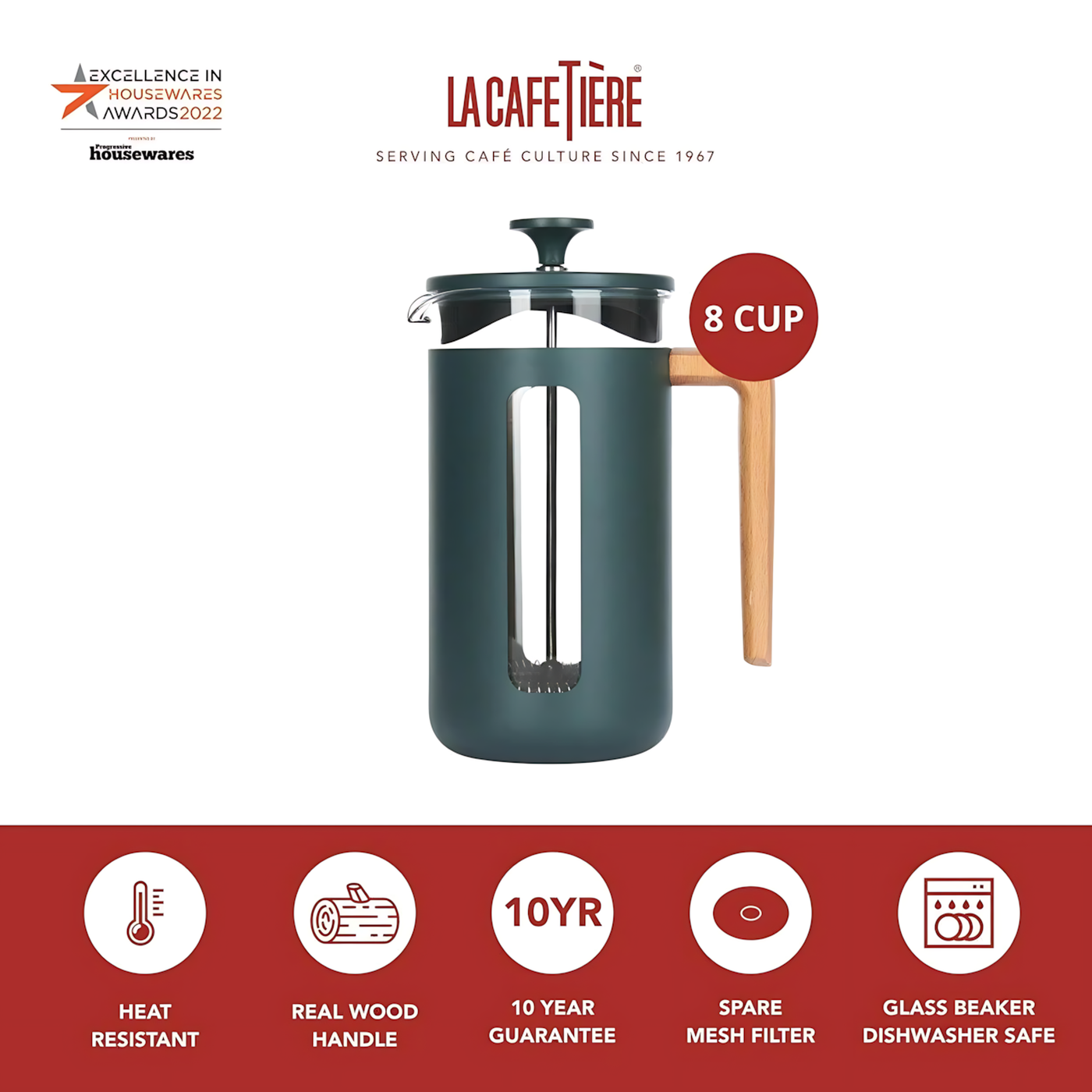 Kuchenprofi 8 Cup Pisa Cafetiere 1 Liter Green Kuchenprofi 8 Cup Pisa Cafetiere 1 Liter Green