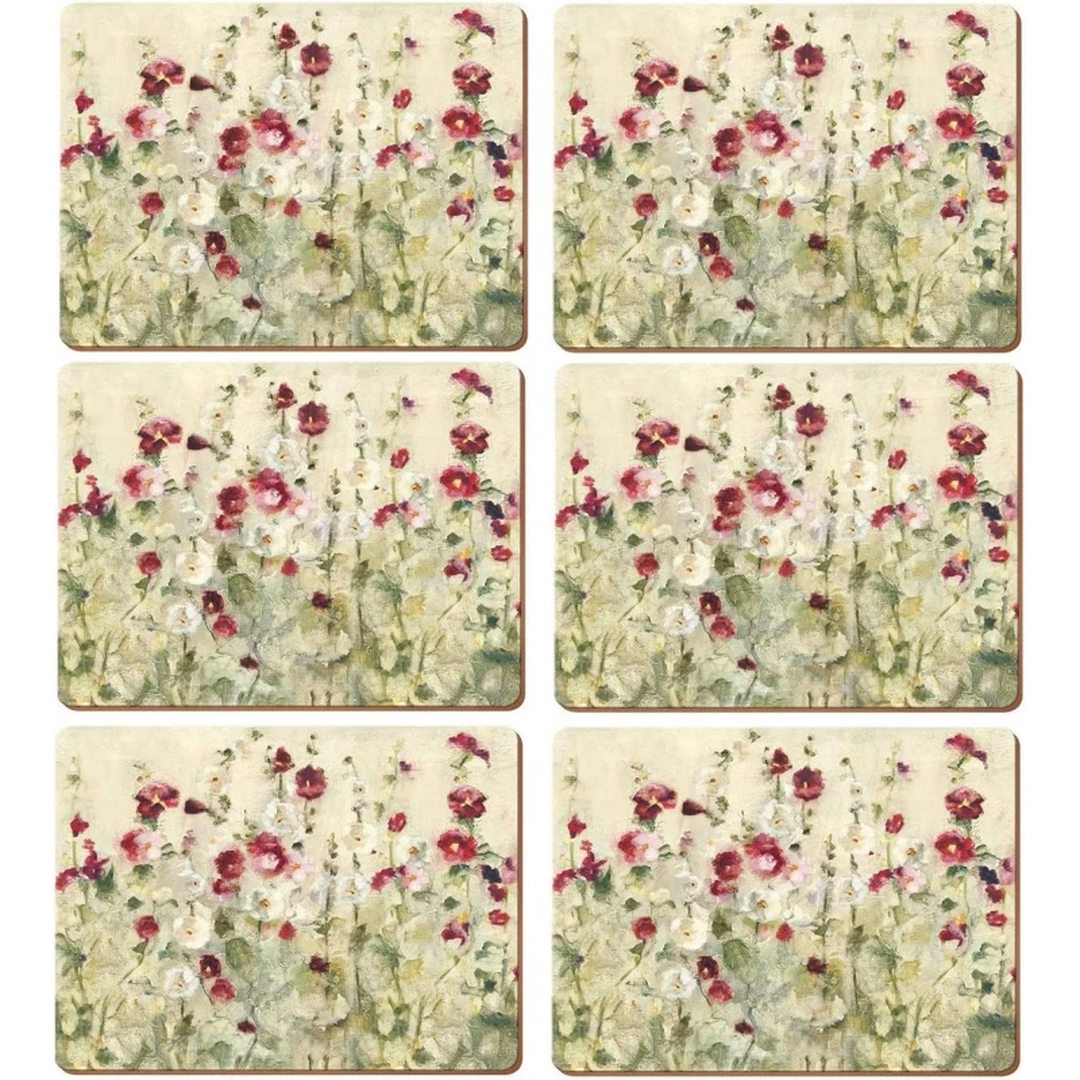 Kitchencraft Poppies placemats set of 6 with Wild Field Poppies design