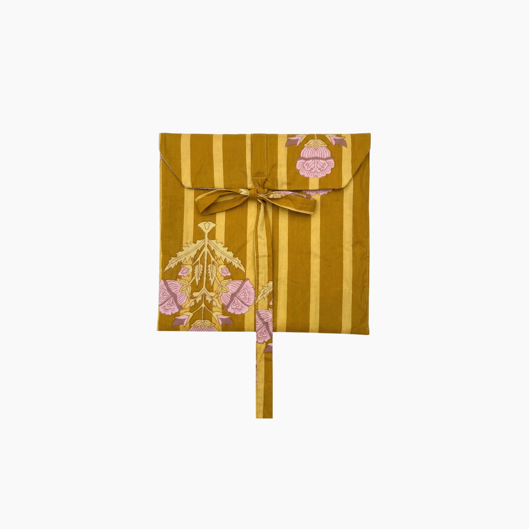 Elegant Floral Printed with stripes Cotton Pyjama Set