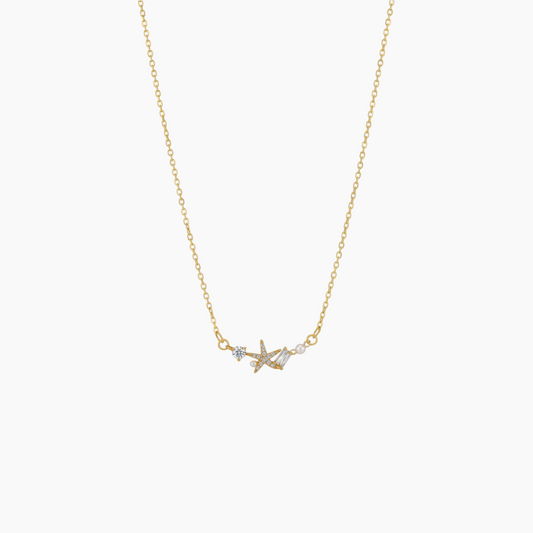 Soul Jewelry Gold starfish pearl necklace