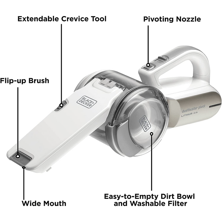 Black + Decker 14.4V Lithium Pivot Dustbuster - HUNA