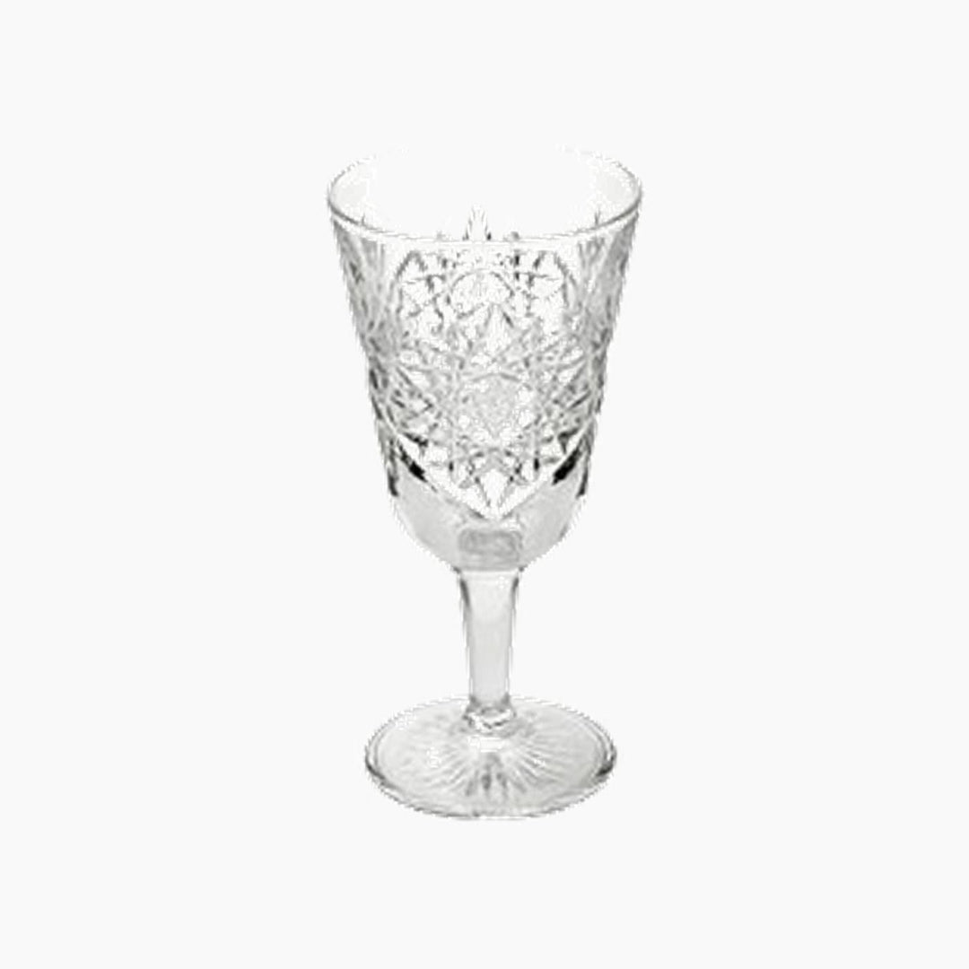 Libbey Hobstar Stem glass set with hobstar pattern and sturdy stem