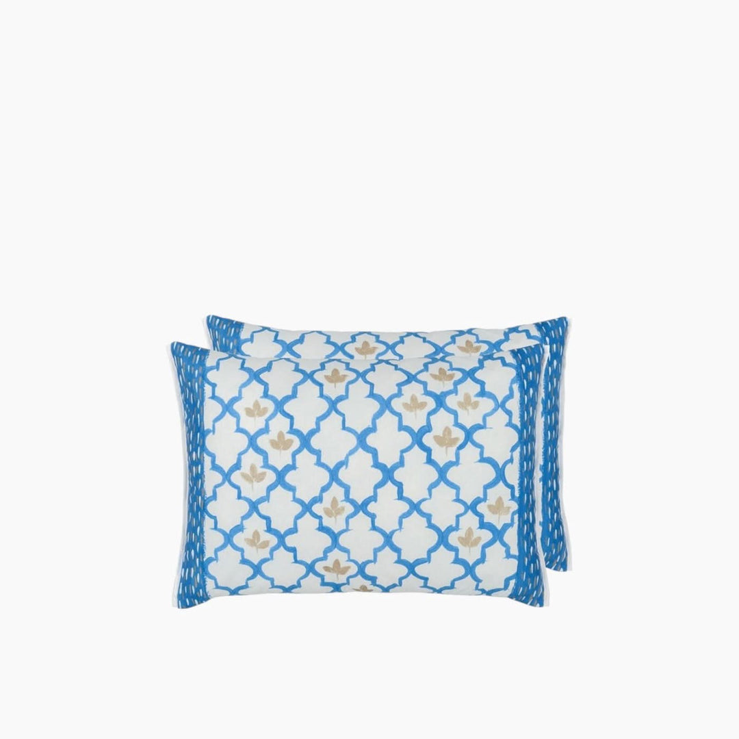 Designers Guild Cobalt Pergola Trellis Cushion