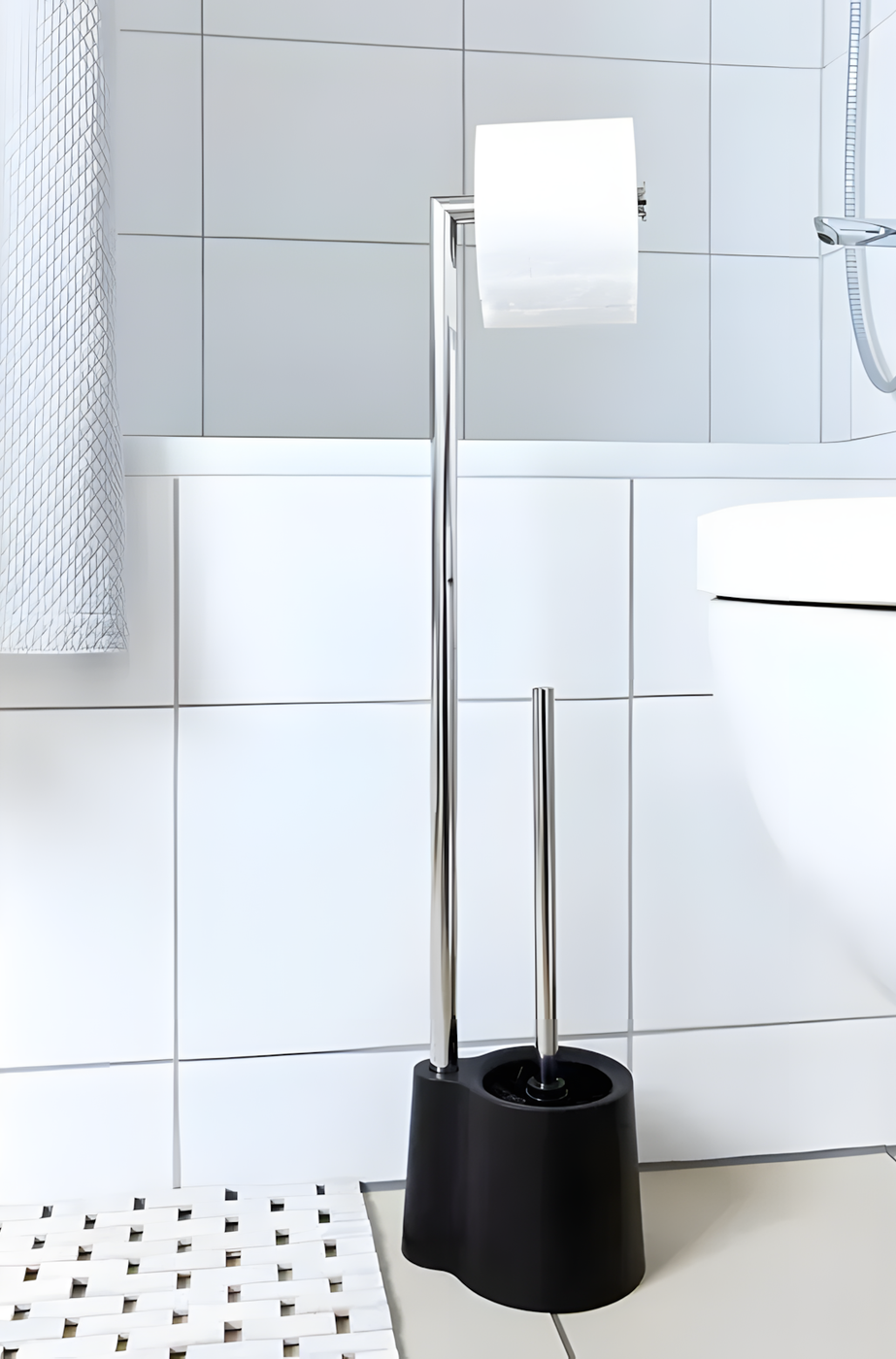 Wenko Avola Free standing Rustproof Toilet Set Black