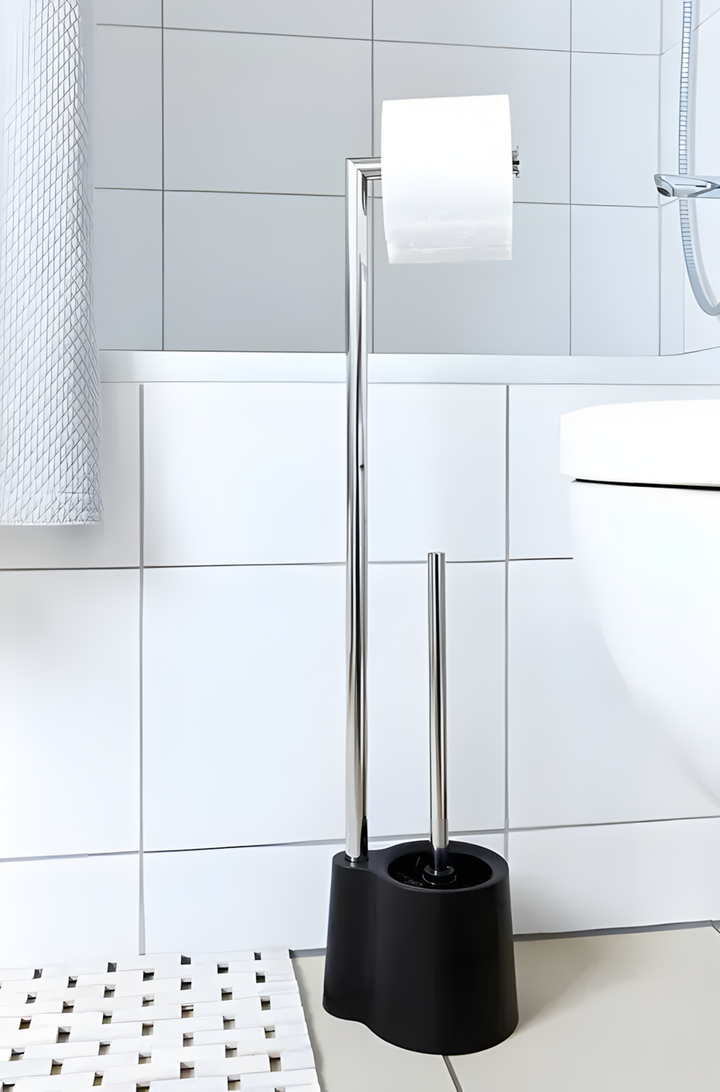 Wenko Avola Free standing Rustproof Toilet Set Black