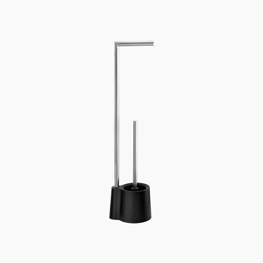 Wenko Avola Free standing Rustproof Toilet Set Black