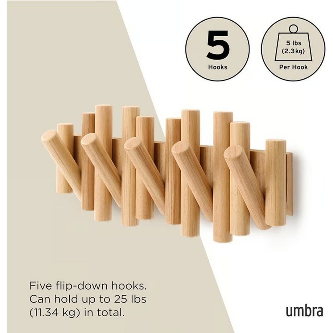 Umbra Picket Rail Hook Coat Rack in Natural