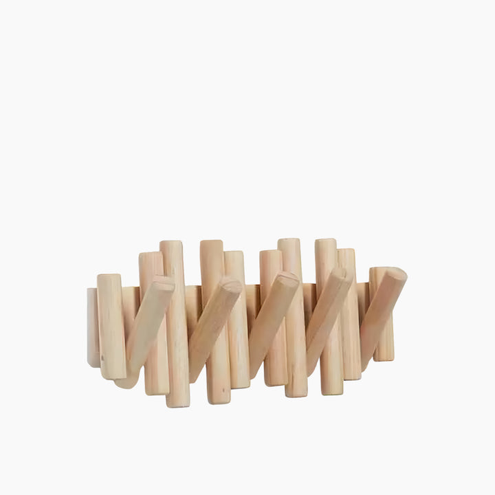Umbra Picket Rail Hook Coat Rack in natural pinewood