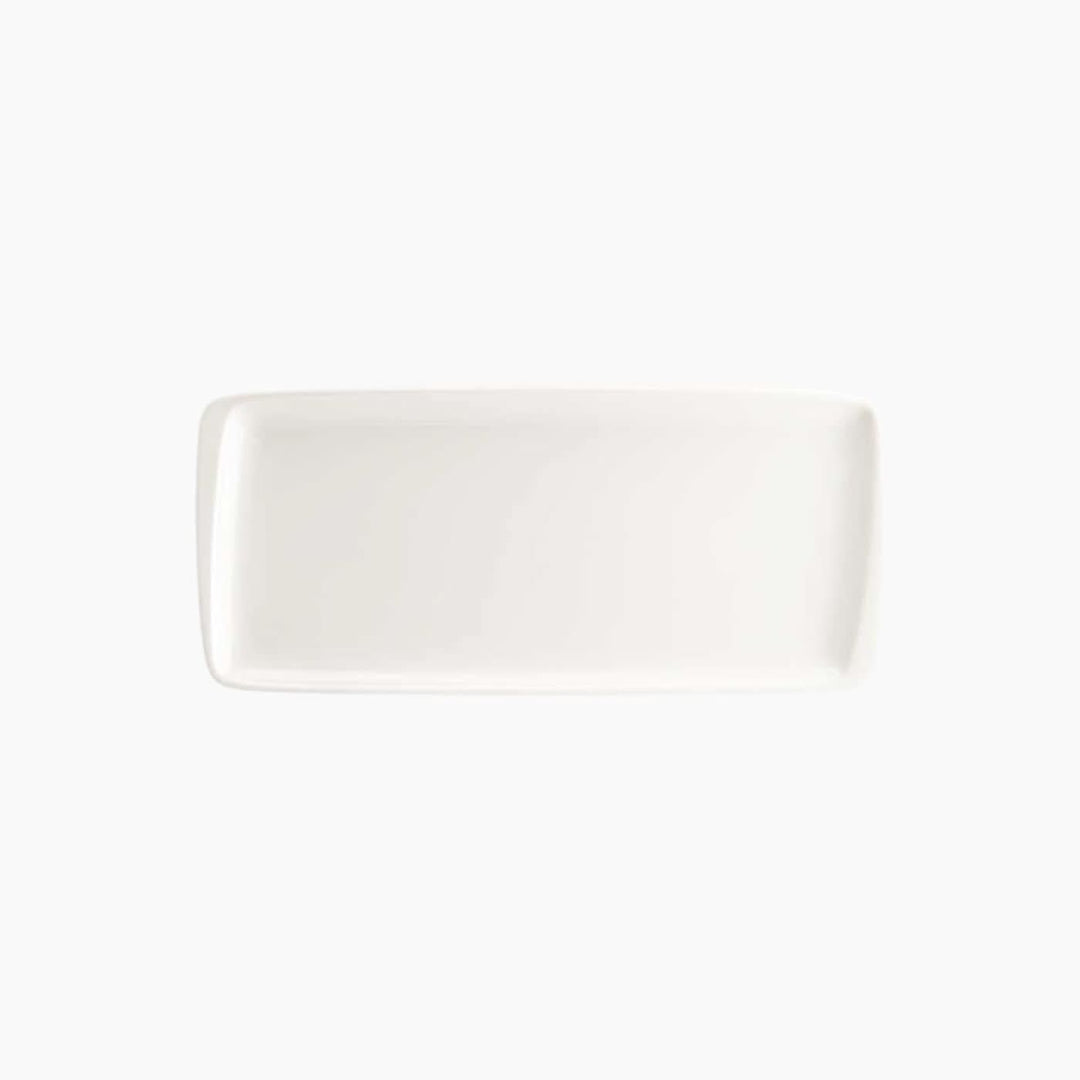Bonna white rectangular ceramic plate, 34x16cm
