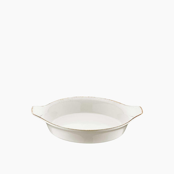 Retro Optiva Round Eared Dish Dia 20 Cm White