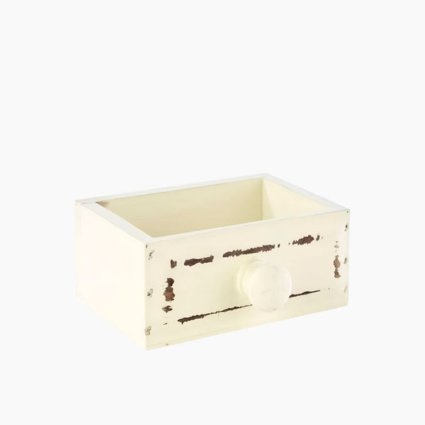 Aps White Vintage Wood Box Dia