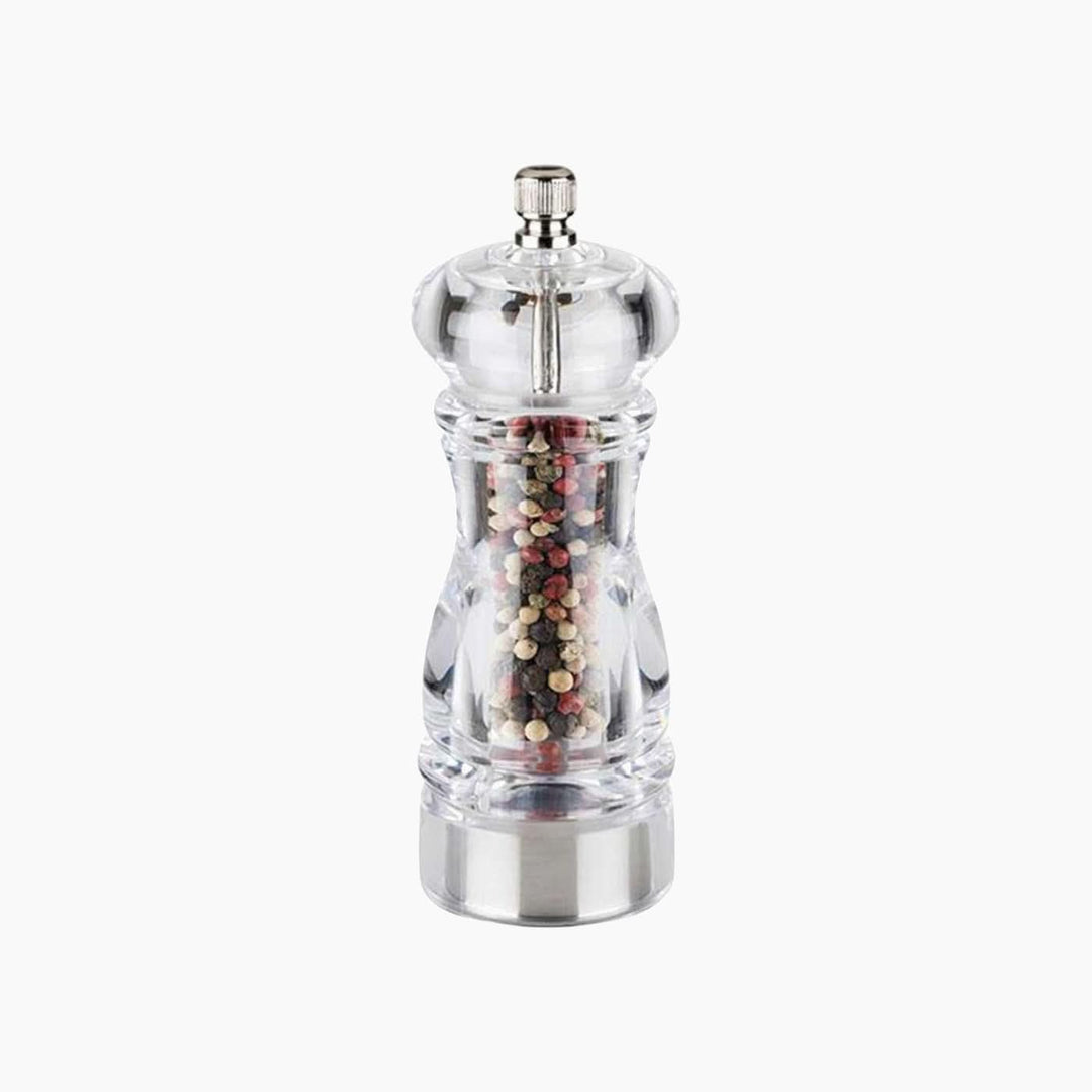 Transparent acrylic pepper mill, 15cm height