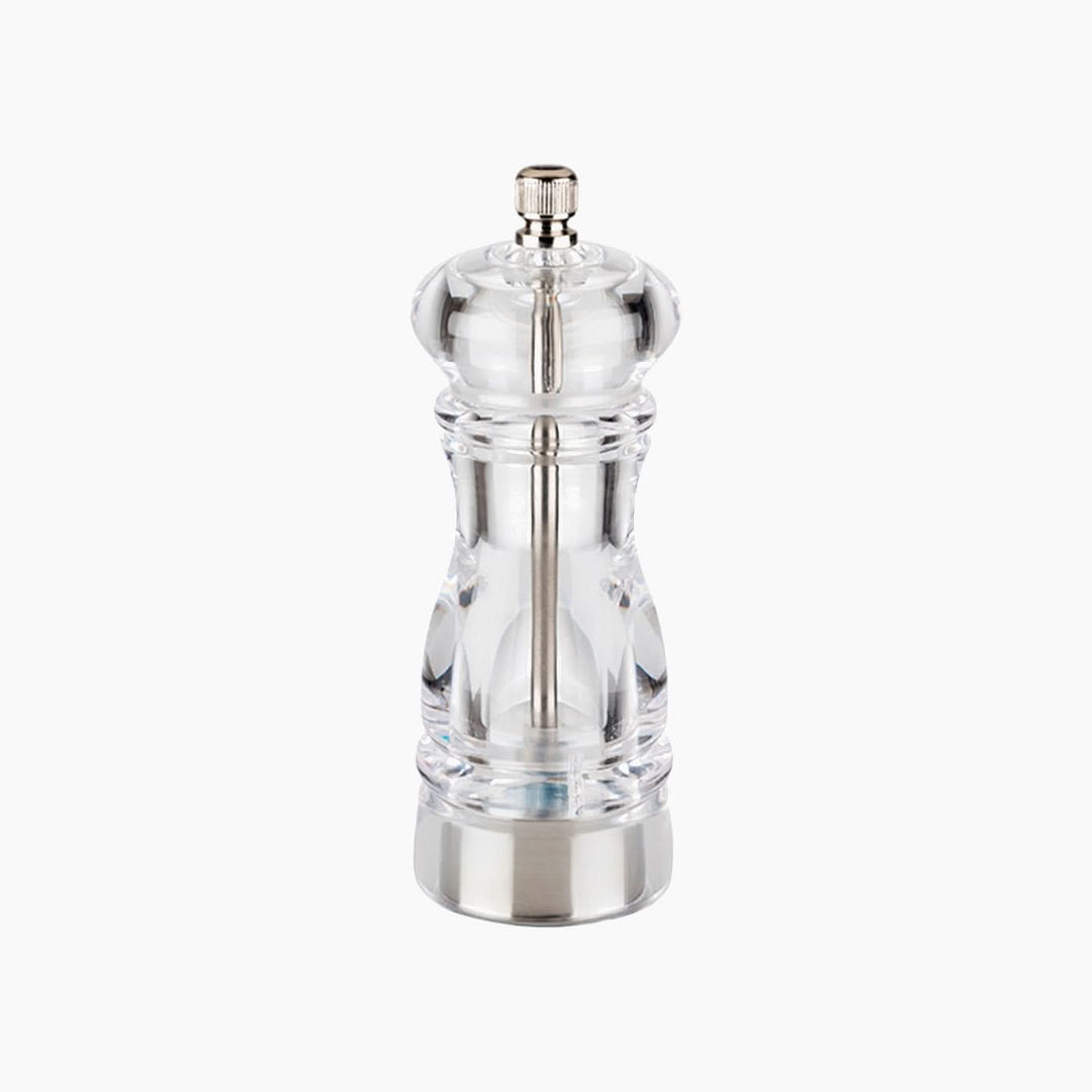 Transparent acrylic pepper mill, 15cm height