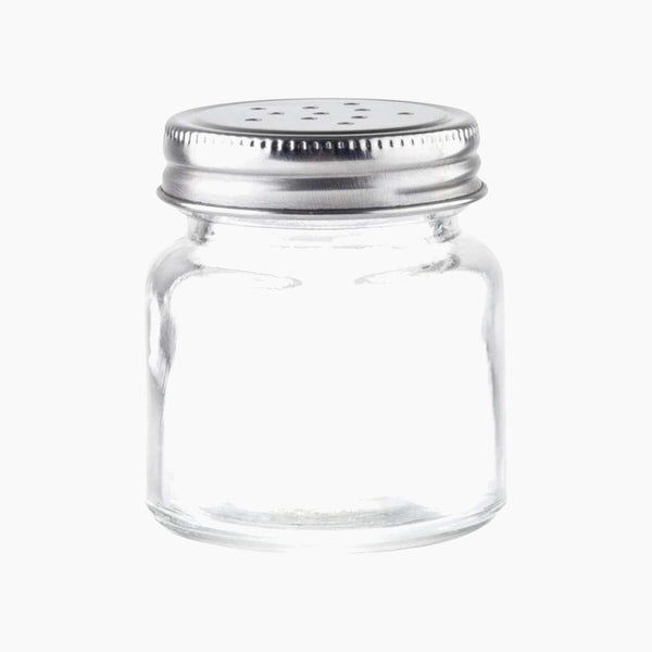 Transparent Glass Shaker 60ml with Stainless Steel Top
