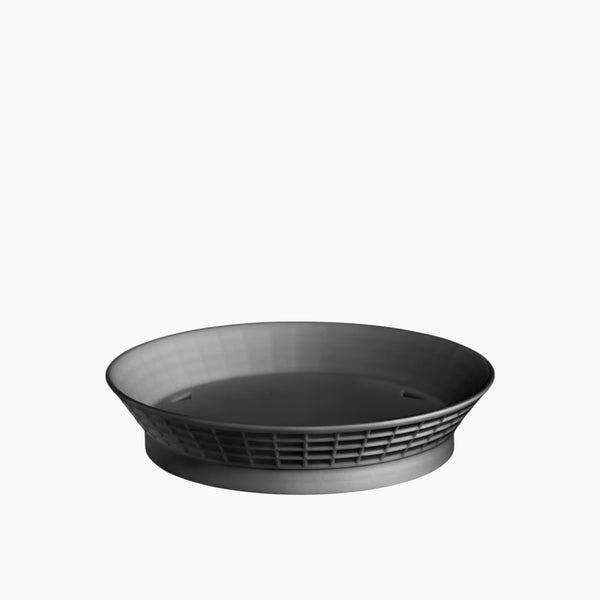 Round Plastic Plate Dia 26cm with Base Black